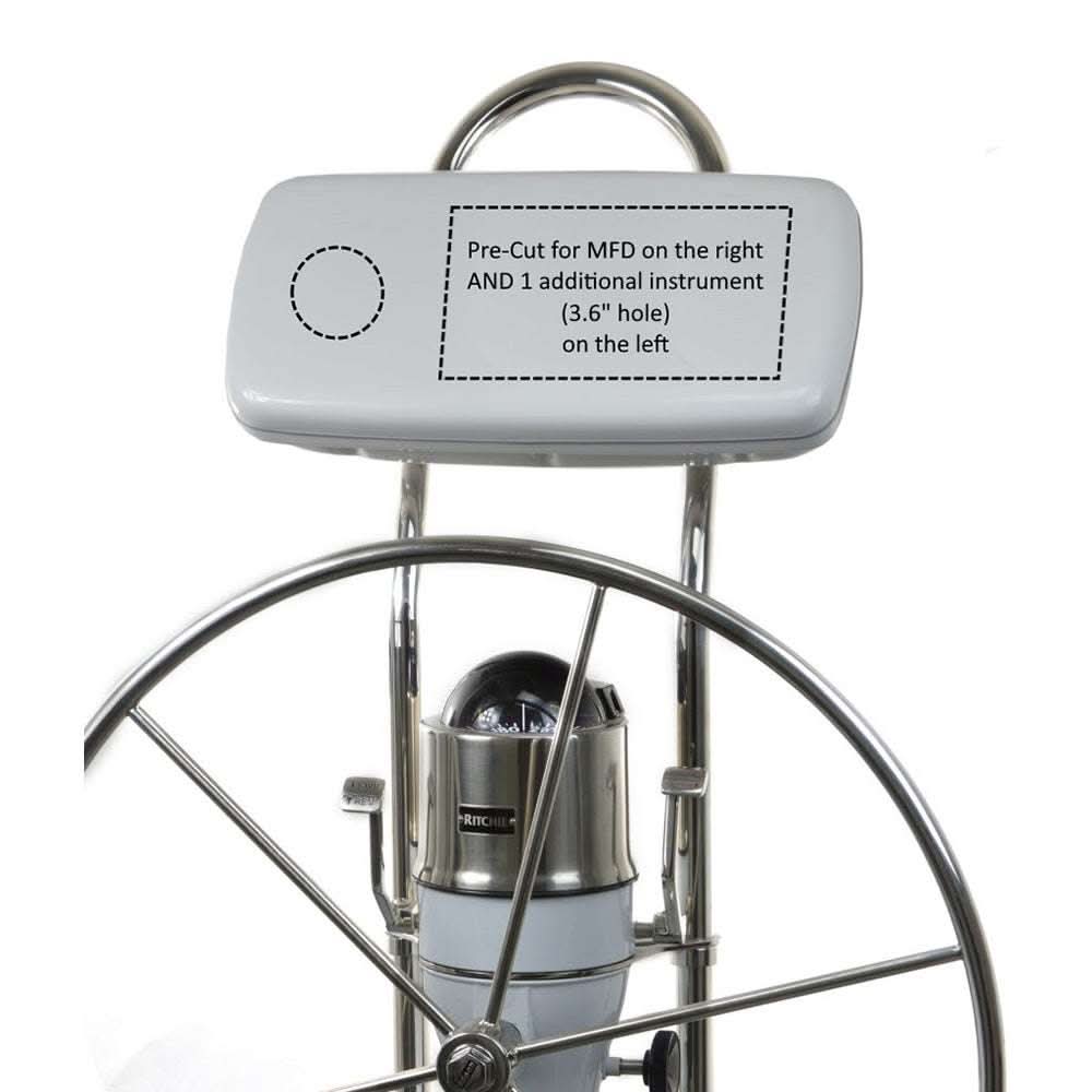 NavPod SystemPod pre-cut helm mount for Garmin ECHOMAP Plus and additional instrument with stainless steel frame