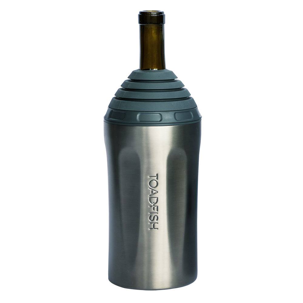 Toadfish Stainless Steel Wine Chiller in Graphite with adjustable top and double-wall vacuum insulation