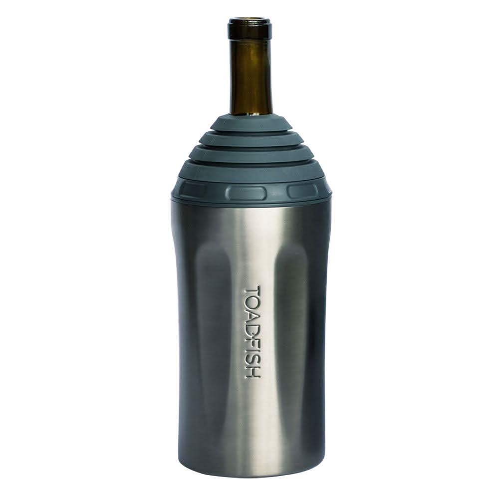 Toadfish Stainless Steel Wine Chiller in Graphite with adjustable top and double-wall vacuum insulation