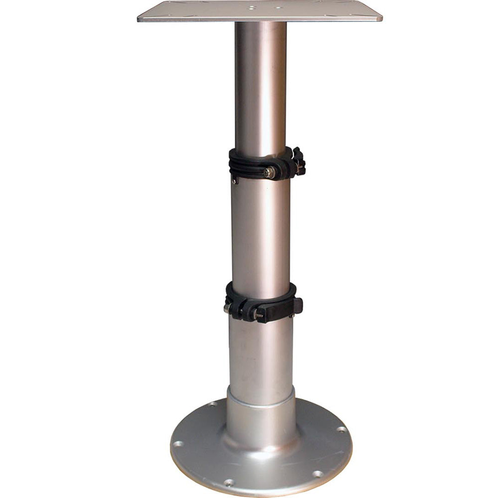 Springfield Pedestal 3-stage adjustable aluminum table support with air-powered lift and round base
