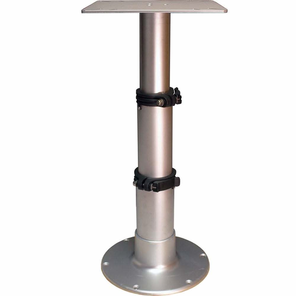 Springfield Pedestal air-powered aluminum 3-stage table support with adjustable height and round base