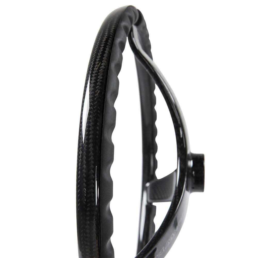 Lewmar Power Grip Carbon Fiber Boat Steering Wheel with 3-Spoke Design and Finger Grips