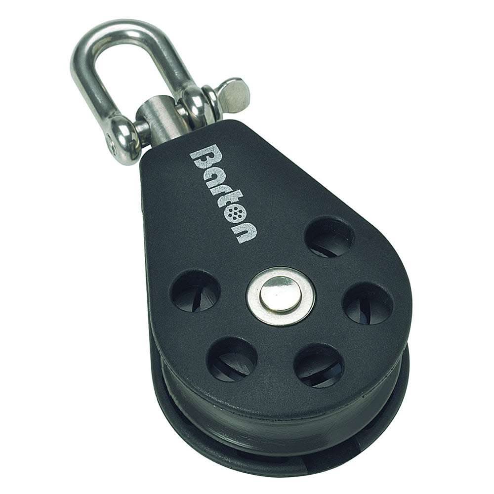 Barton Marine Size 3 single plain bearing block with swivel and removable shackle for dinghies and yachts
