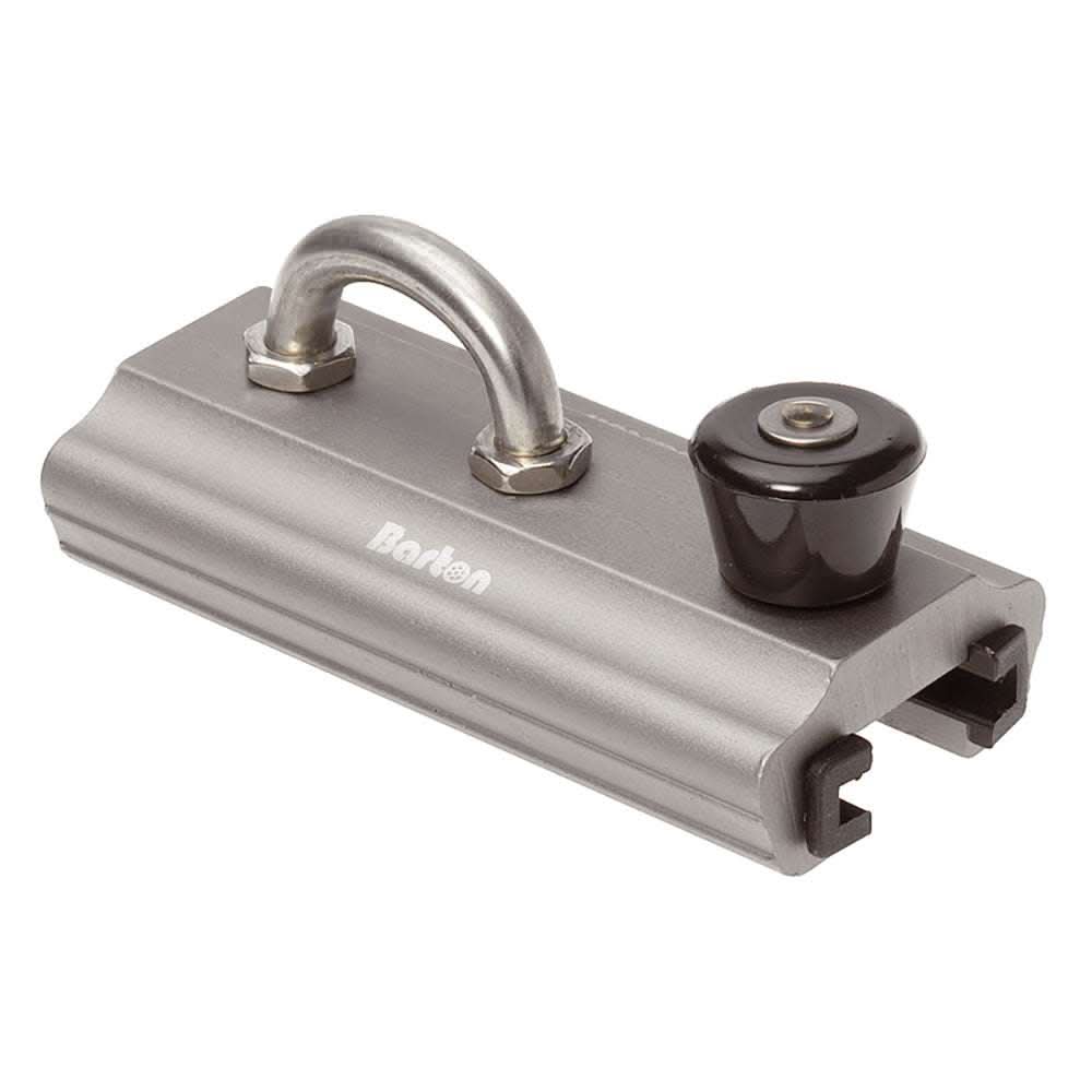 Barton Marine Genoa Slide with Loop for 32mm Track in grey anodized aluminum with stainless steel loop and nylon inserts