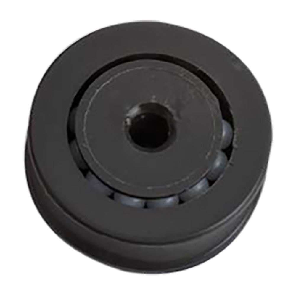 Barton Marine 64mm diameter ball bearing rope sheave in black UV-resistant acetal resin with low friction Delrin ball race system