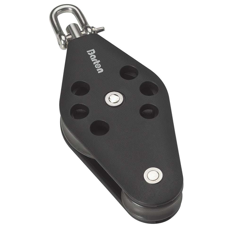 Barton Marine Size 2 Fiddle Swivel with plain bearing block and 35mm sheave for heavy load rope handling