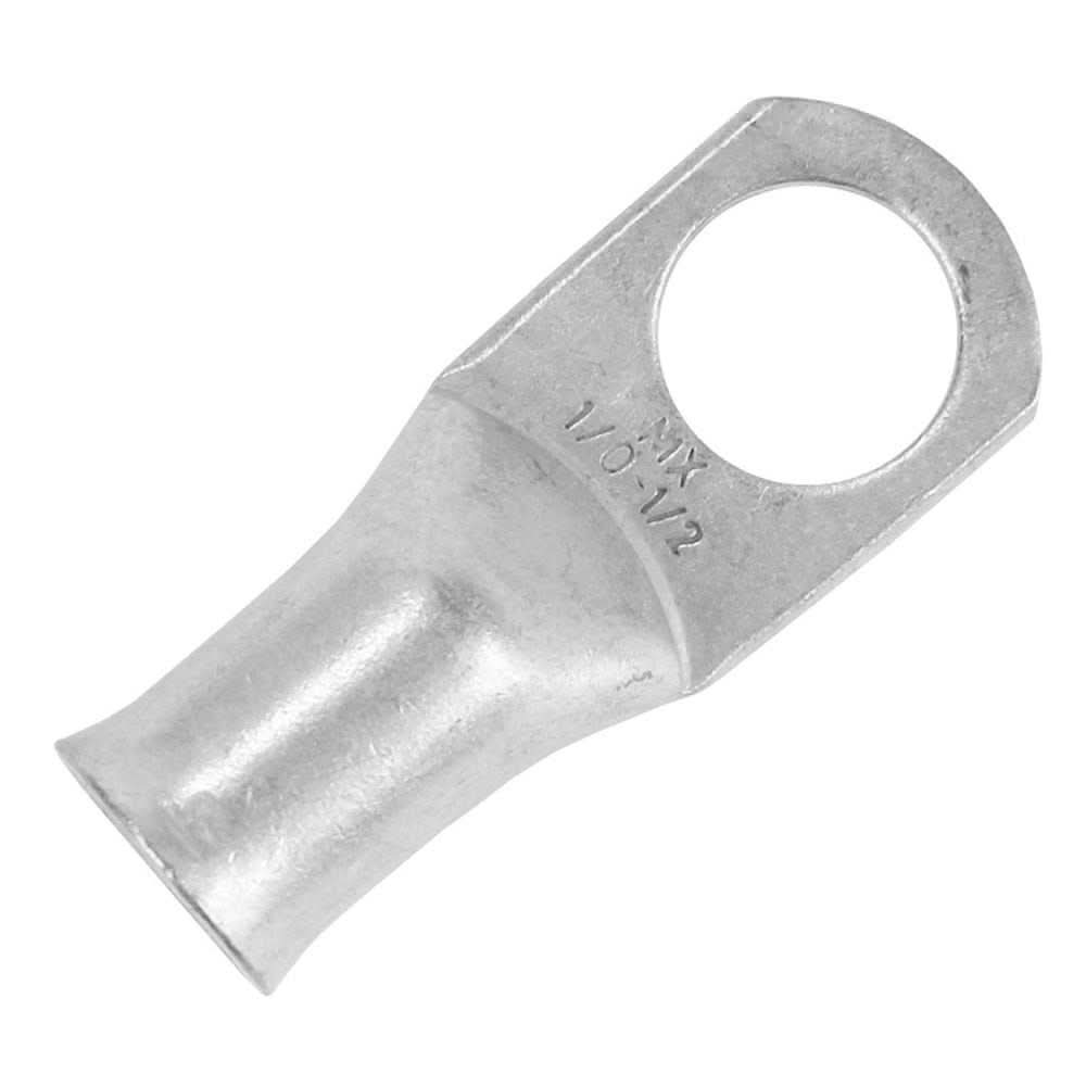 Pacer Tinned Lug 1/0 AWG with 1/2 inch stud size, tin-plated copper, 10 pack