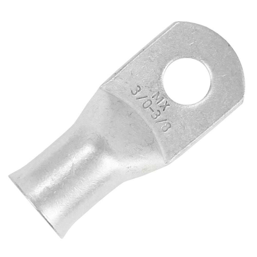 Pacer Tinned Lug 3/0 AWG with 3/8 inch stud size, tin-plated copper electrical connector, 10 pack