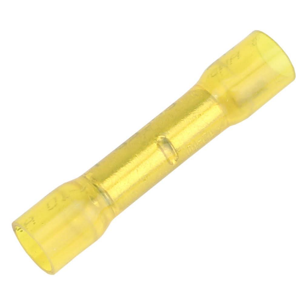 Pacer 12-10 AWG yellow heat shrink butt connector for wire splicing