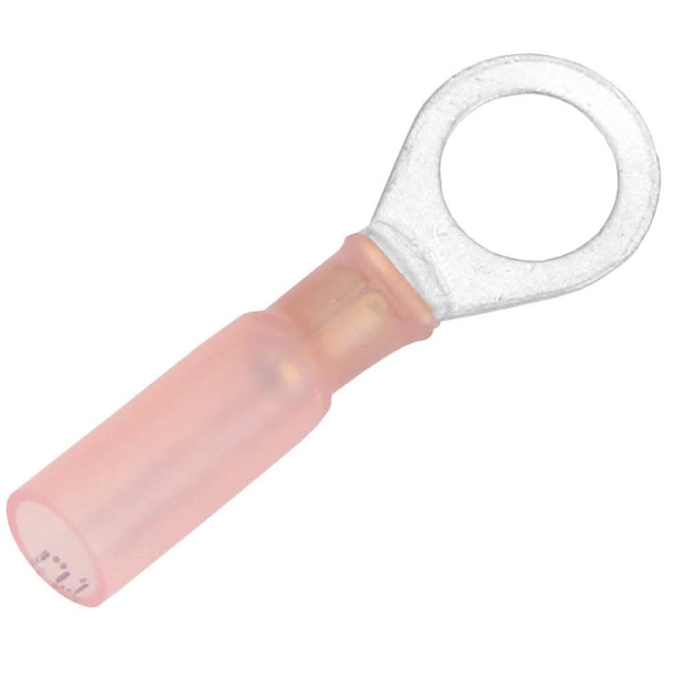 Pacer 22-18 AWG heat shrink ring terminal with 5/16 inch stud size, red, tin-plated, 3 pack