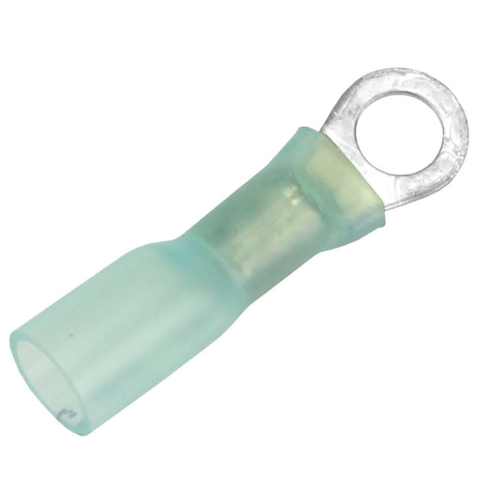 Pacer 16-14 AWG blue heat shrink ring terminal with #10 stud size, 3 pack