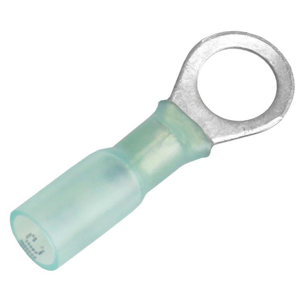 Pacer 16-14 AWG heat shrink ring terminal with 5/16 inch stud size, blue tin-plated copper, 25 pack