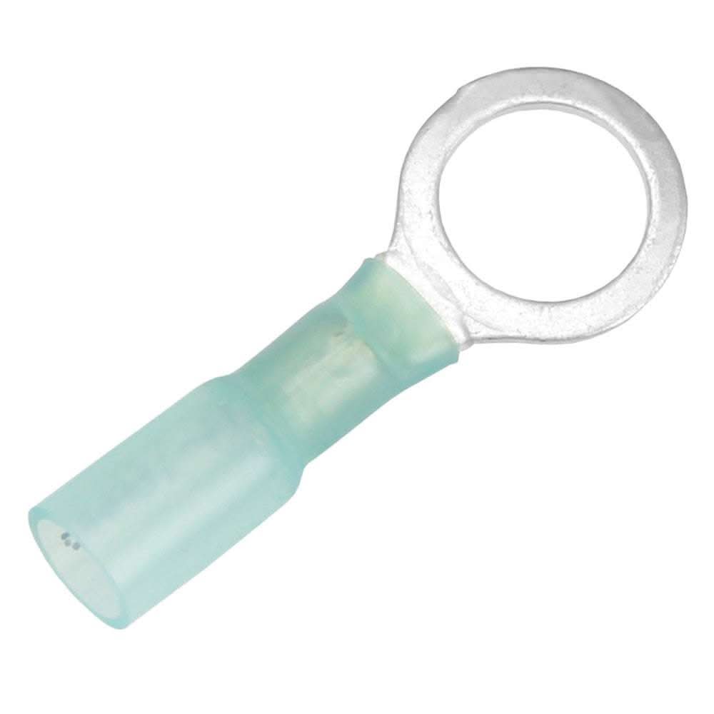 Blue Pacer 16-14 AWG heat shrink ring terminal with 3/8 inch stud size, 25 pack