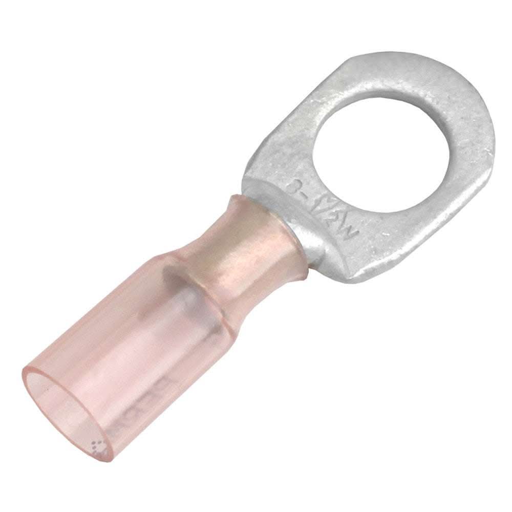 Pacer 8 AWG heat shrink ring terminal with 1/2 inch stud size, pink, 25 pack