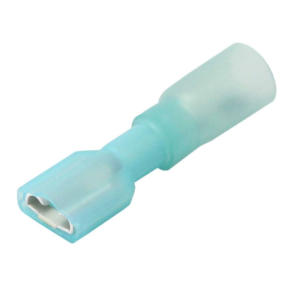 Pacer 16-14 AWG blue heat shrink female disconnect terminal connector single piece