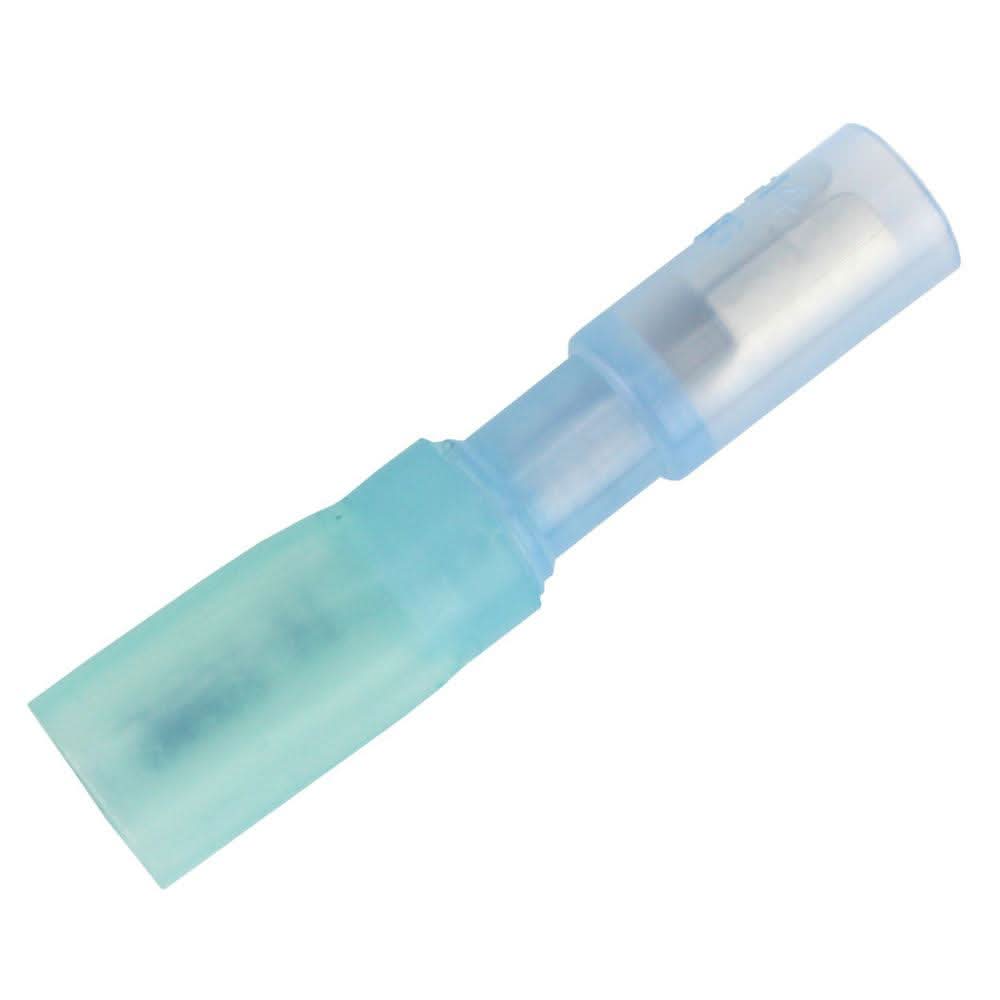 Pacer 16-14 AWG blue heat shrink female bullet terminal for secure electrical connections