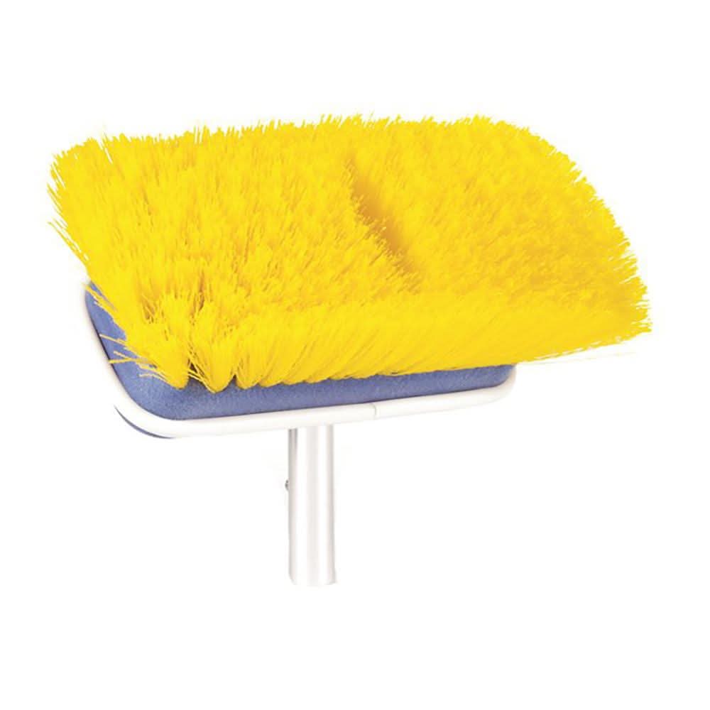 Camco Brush Attachment medium yellow 7-inch wide non-marking perimeter bumper stiff bristles for textured surfaces and vinyl