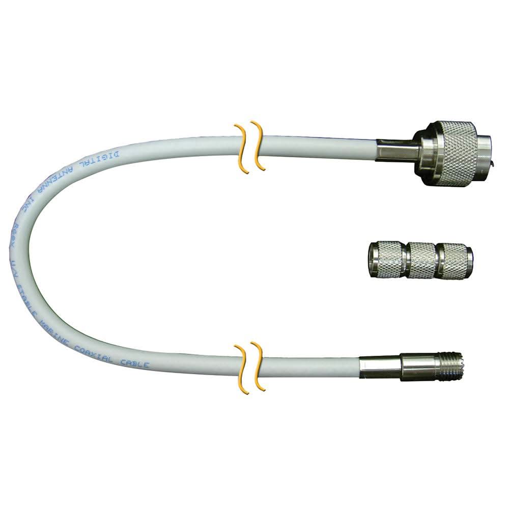 Digital Antenna RG-8X coaxial cable 30ft with N male and mini-UHF female connectors and adapter
