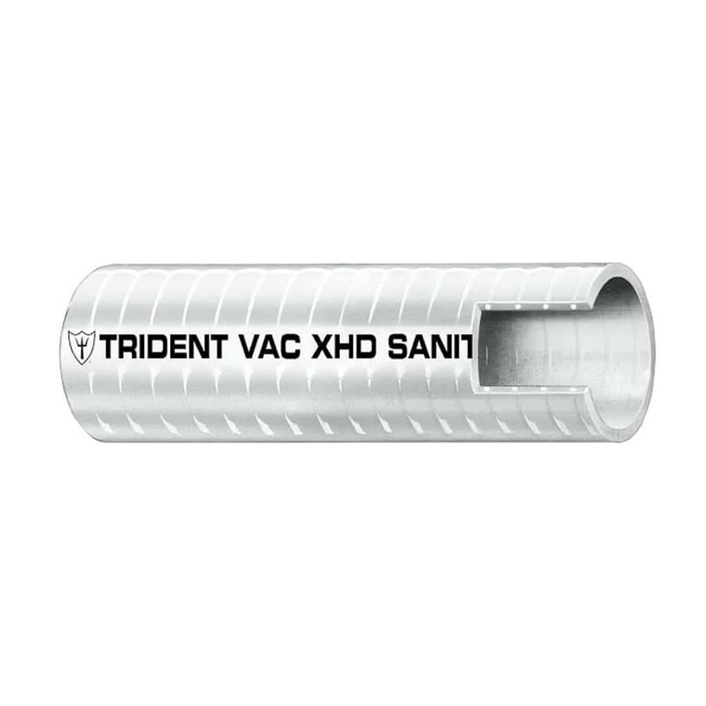 Trident Marine 1-inch white hard PVC helix sanitation hose for marine use, sold by the foot