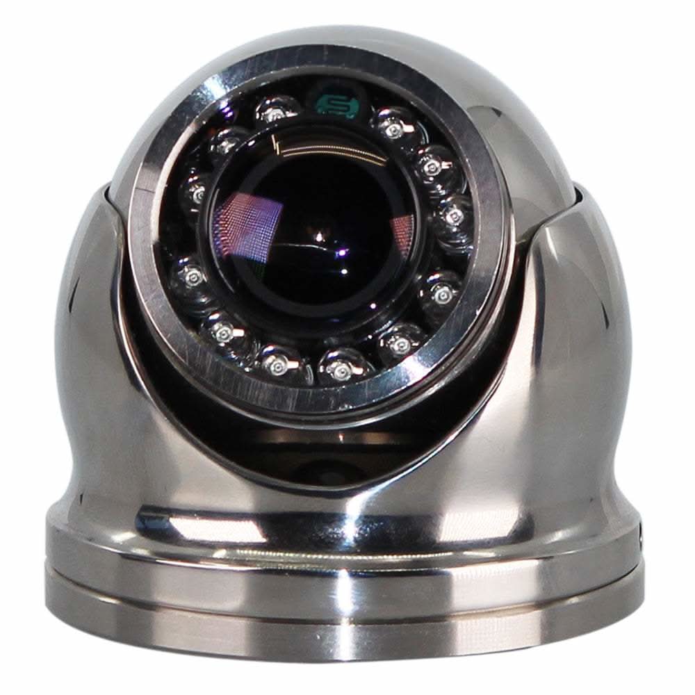Iris High Definition 3MP IP Mini Dome Camera with 2MP resolution, 316 stainless steel housing, 2.8mm lens, and 120-degree field of view.