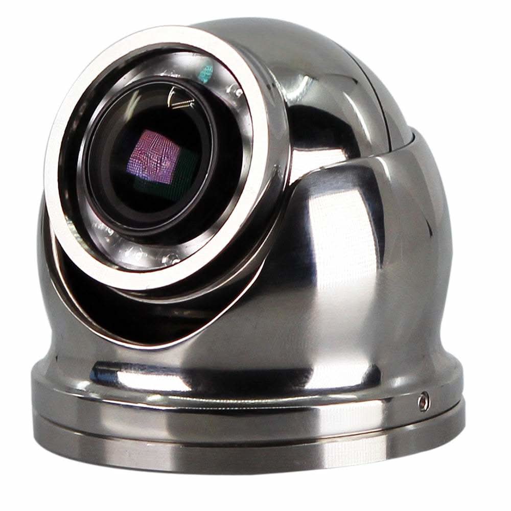 Iris High Definition 3MP IP Mini Dome Camera with 2MP resolution, 316 stainless steel housing, 2.8mm lens, and 120-degree field of view