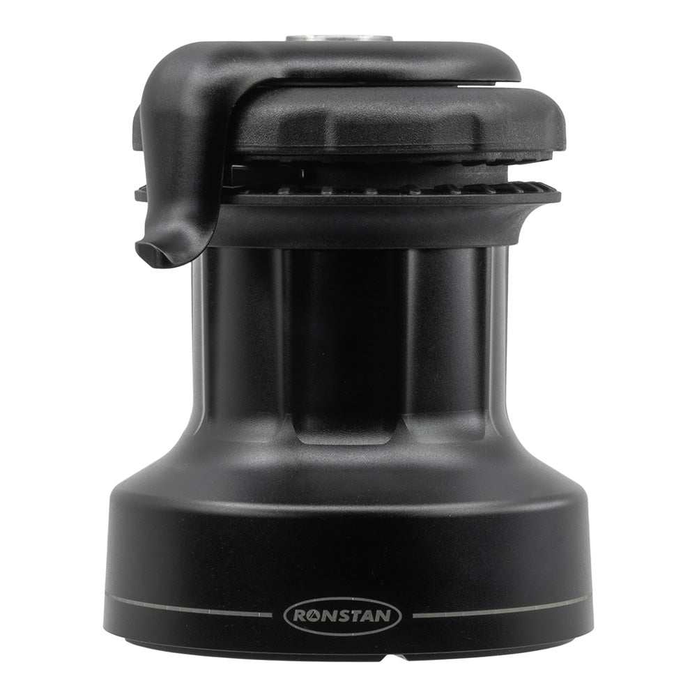 Ronstan 30QT Orbit Winch with QuickTrim self-tailing feature and Power Ribs for superior grip in black anodized aluminum.