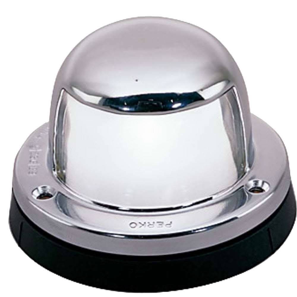 Perko Horizontal Mount stainless steel stern light with black base for marine vessels