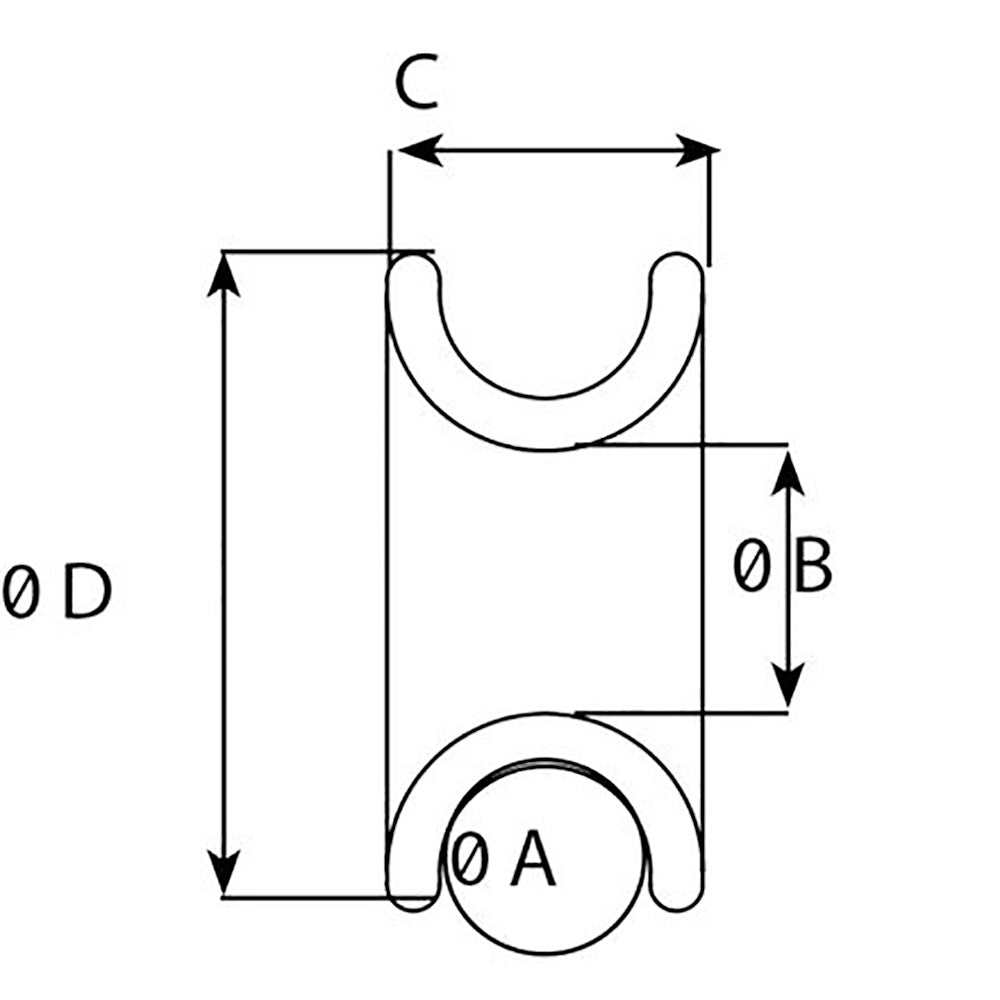 Wichard FRX10 10mm anodized aluminium friction ring technical diagram with dimensions for marine use