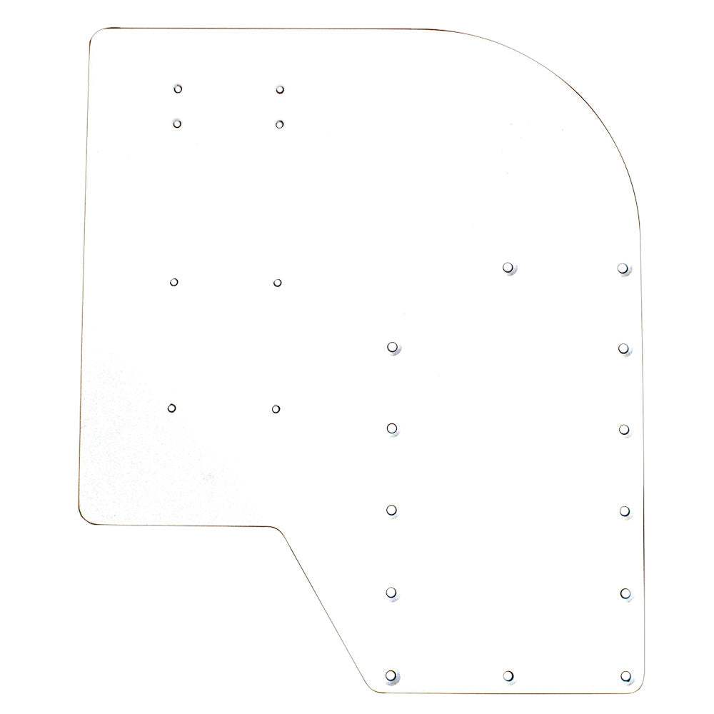 Sea Brackets large offset trolling motor plate made of 6061 T6 aluminum with multiple mounting holes and powder-coated UV protection.