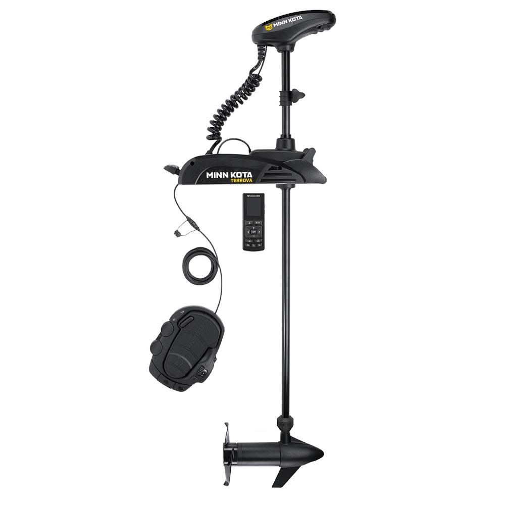Minn Kota Terrova 55 lb 54-inch 12V trolling motor with wireless remote and Dual Spectrum CHIRP sonar.