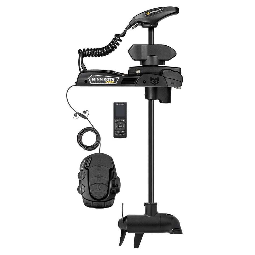 Minn Kota Ulterra QUEST 90115 trolling motor with wireless remote and foot pedal control, dual spectrum CHIRP sonar, 24/36V, 90/115 lbs thrust, 45-inch shaft.