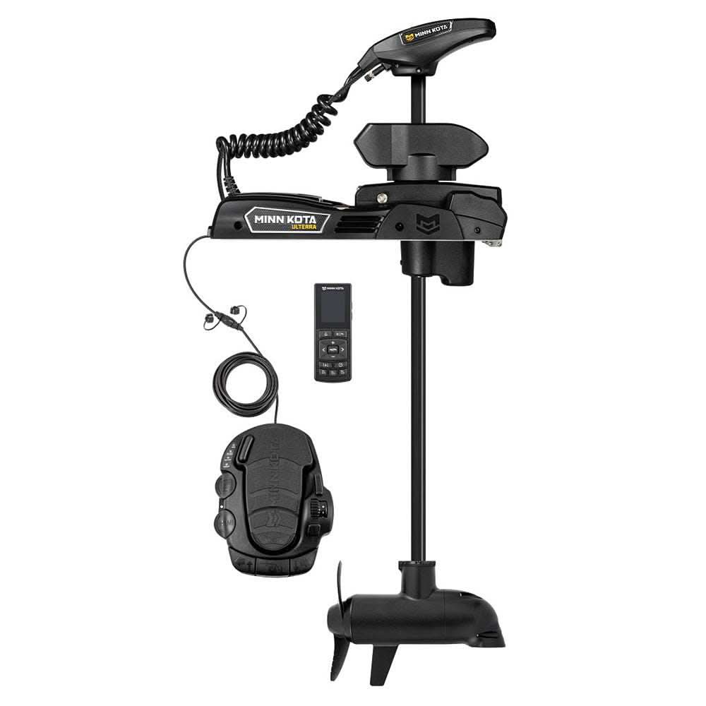 Minn Kota Ulterra QUEST 90115 trolling motor with wireless remote and foot pedal control, dual spectrum CHIRP sonar, 24/36V, 90/115 lbs thrust, 45-inch shaft.