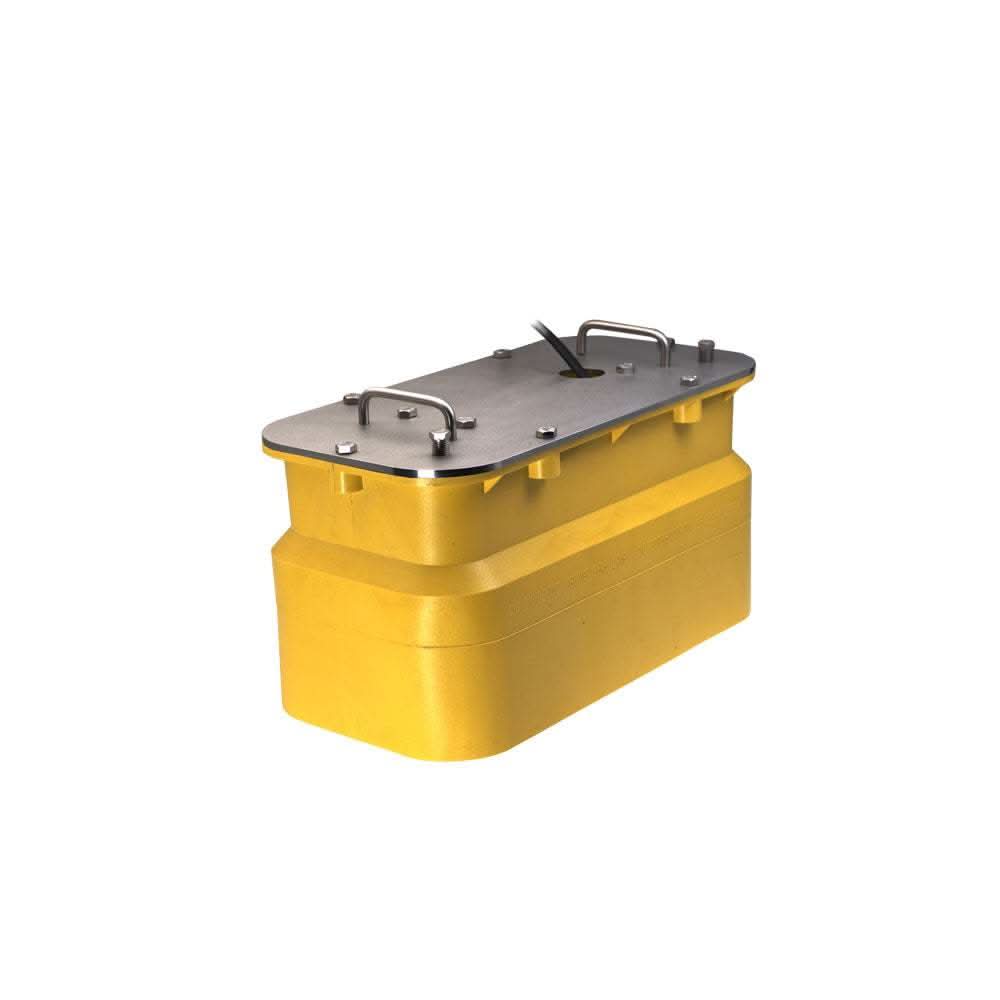 Garmin Airmar R111LH 2kW in-hull pocket mounted CHIRP transducer yellow housing metal top