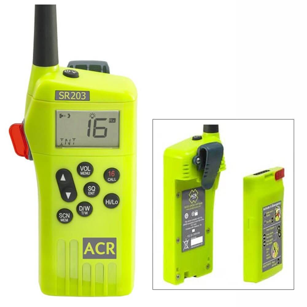 ACR SR203 GMDSS Survival Radio w/Replaceable Lithium Battery & Rechargable Lithium Polymer Battery & Charger - 2828 - Anchor Express