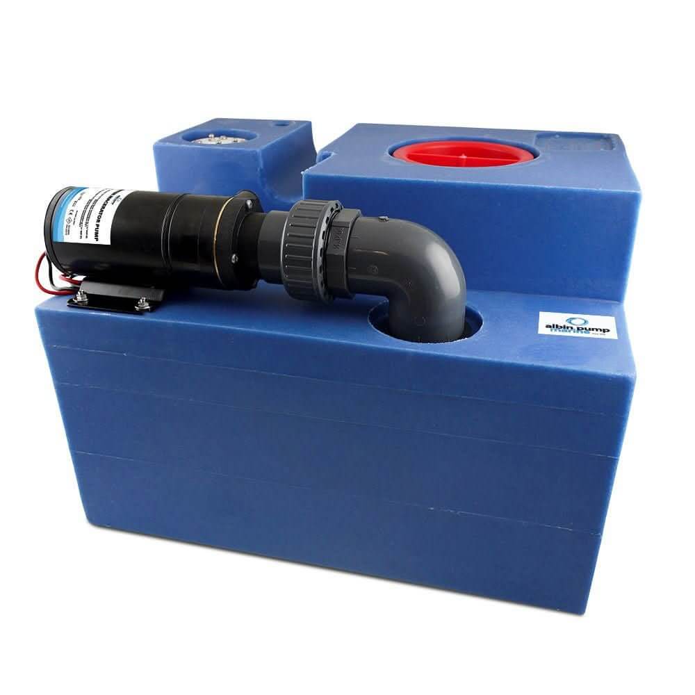 Albin Group 19 Gallon (72L) Waste Water Tank CPL Macerator - 12V - 03 - 02 - 010 - Anchor Express