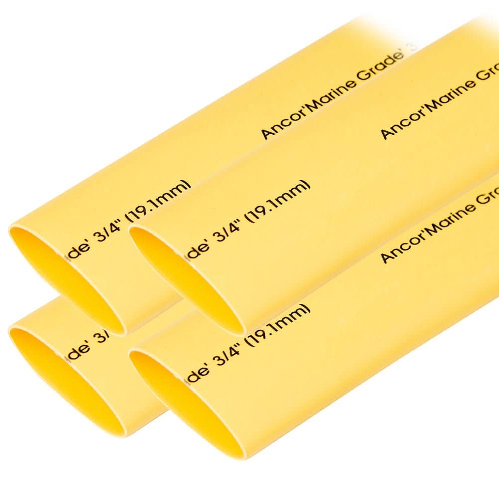 Ancor Heat Shrink Tubing 3/4" x 6" - Yellow - 4 Pieces - 306906 - Anchor Express