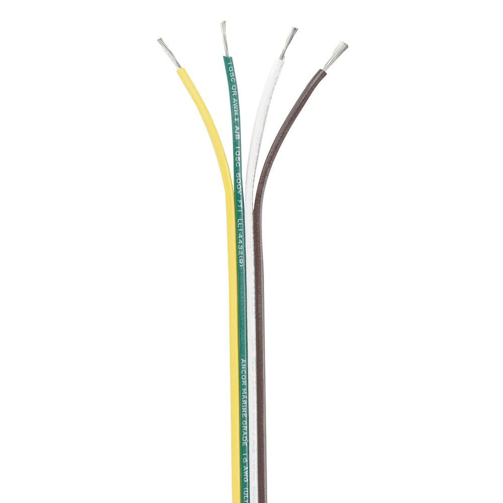 Ancor Ribbon Bonded Cable - 16/4 AWG - Brown/Green/White/Yellow - Flat - 250' - 154525 - Anchor Express