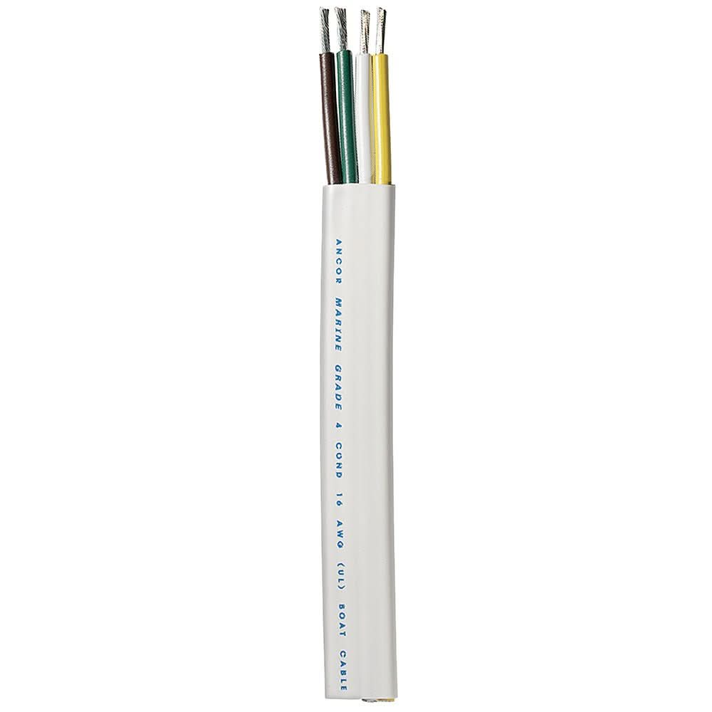 Ancor Trailer Cable - 16/4 AWG - Yellow/White/Green/Brown - Flat - 300' - 154030 - Anchor Express