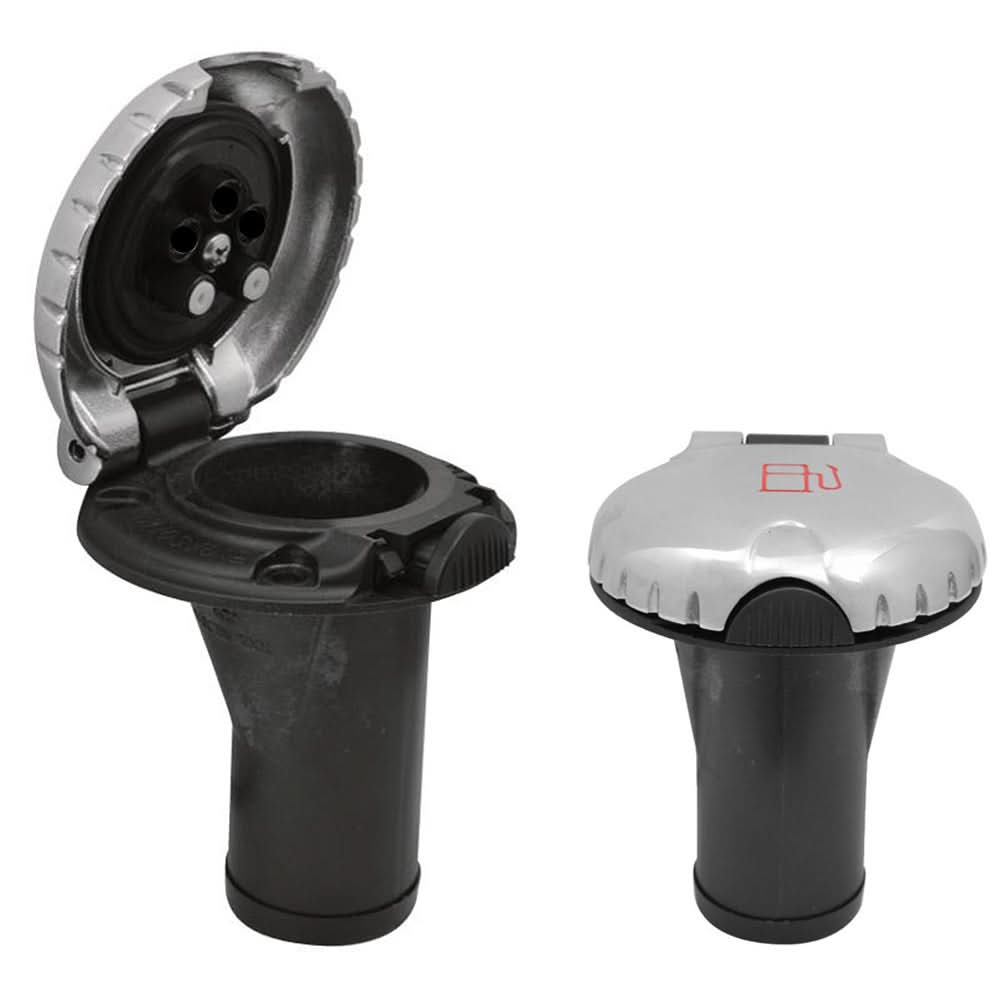 Attwood Deck Fill f/Carbon Canister System - Straight Body & Scalloped Chrome Cap - 99DFCCSZ1S - Anchor Express