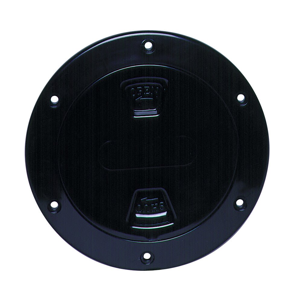 Beckson 4" Smooth Center Screw - Out Deck Plate - Black - DP40 - B - Anchor Express