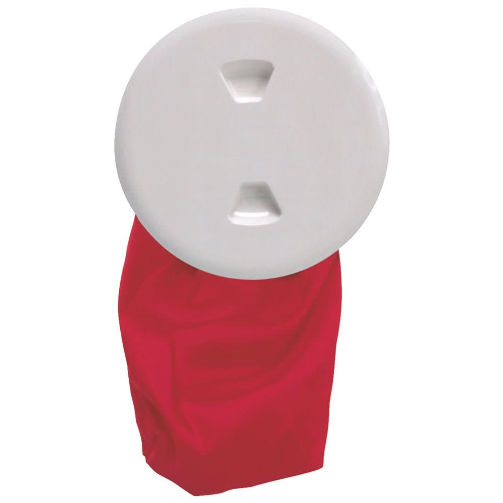 Beckson 5" Stow - Away Deck Plate - White w/12" Bag - DP50BW - Anchor Express