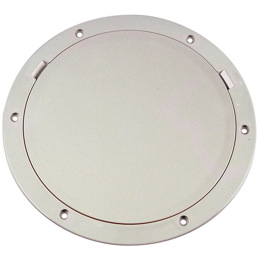 Beckson 8" Smooth Center Pry - Out Deck Plate - White - DP81 - W - Anchor Express