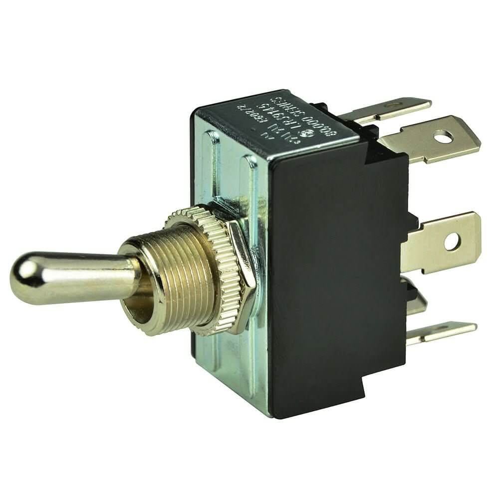 BEP DPDT Chrome Plated Toggle Switch - ON/OFF/(ON) - 1002014 - Anchor Express