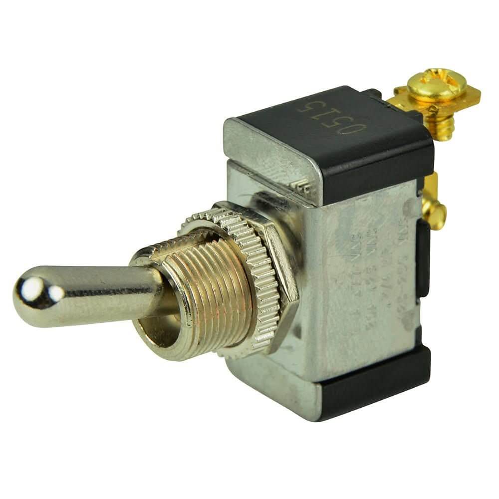 BEP SPST Chrome Plated Toggle Switch - OFF/(ON) - 1002002 - Anchor Express
