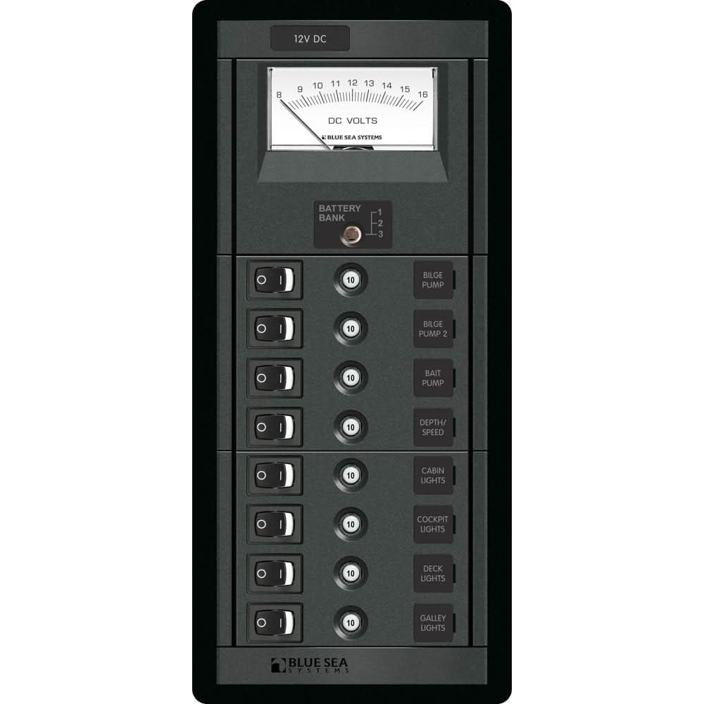 Blue Sea 1463 8 Position Switch CLB + Meter Vertical - 1463 - Anchor Express