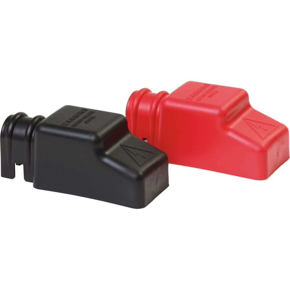 Blue Sea 4018 Square CableCap Insulators Pair Red/Black - 4018 - Anchor Express