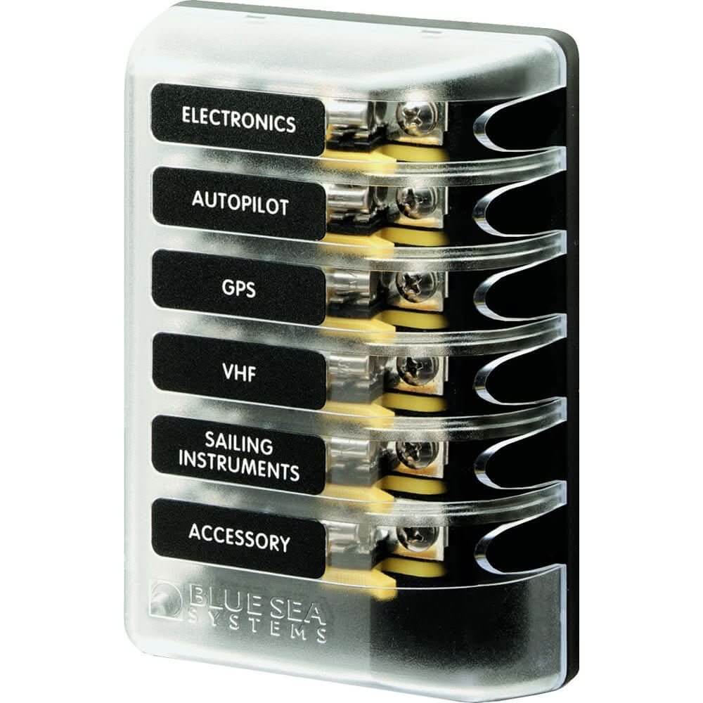 Blue Sea 5018 ST Glass Fuse Block w/out Negative Bus - 5018 - Anchor Express