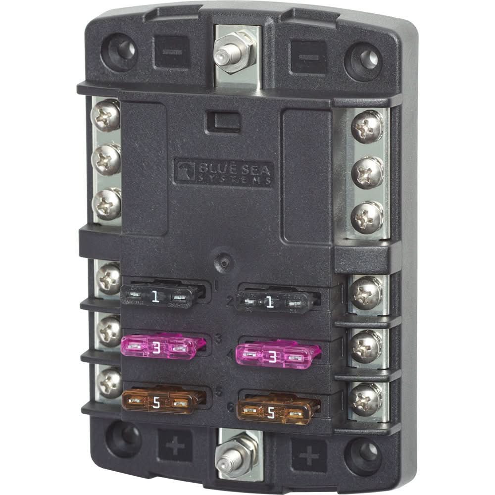 Blue Sea 5030 ST Blade Fuse Block w/o Cover - 6 Circuit w/Negative Bus - 5030 - Anchor Express