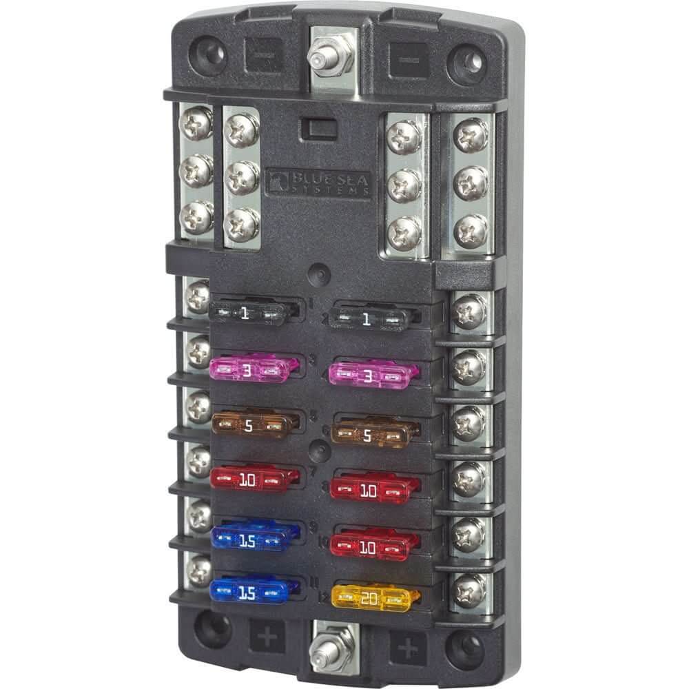 Blue Sea 5031 ST Blade Fuse Block w/o Cover - 12 Circuit w/Negative Bus - 5031 - Anchor Express