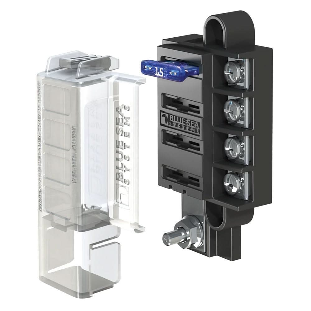 Blue Sea 5045 ST Blade Compact Fuse Blocks - 4 Circuits w/Cover - 5045 - Anchor Express